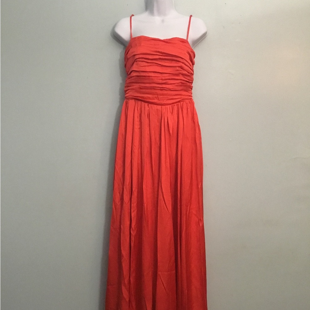 Abercrombie & Fitch Red Ruched Spaghetti-Strap Maxi Dress - Picture 8 of 16